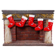 Image of Fiberglass Fireplace with Stockings